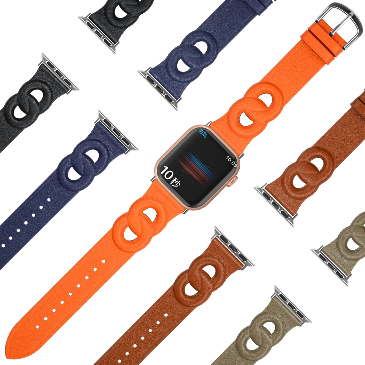 CBIW483 럭셔리 디자인 정품 가죽 시계 스트랩 밴드 애플 시계 44mm 40mm 41mm 45mm 38mm 42mm