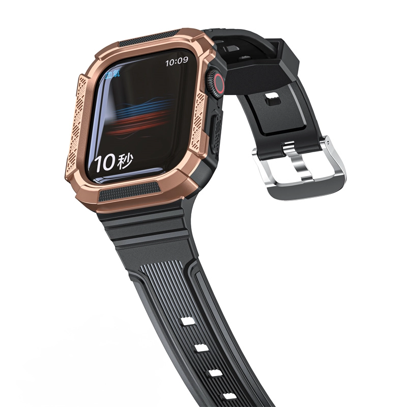 CBIW498 Strap de banda de vigilancia TPU Rugged para Apple Watch Series 7 41 mm de 45 mm estuche y banda
