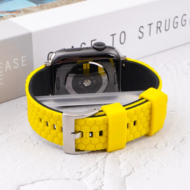 CBIW499デュアルカラーラバーシリコーンウォッチバンド用Apple Watch 38 42 40 44 41 45 mm