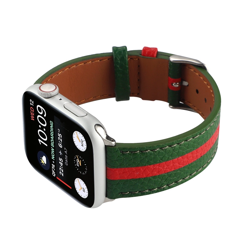 CBIW509 애플 시계 용 최고 곡물 가죽 밴드 38mm 40mm 41mm 42mm 44mm 45mm