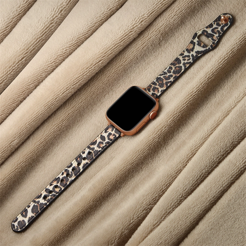 CBIW510 Top Grain Real Leather Watch Band para Apple Watch Ultra Series 8 7 SE 6 5 4 3