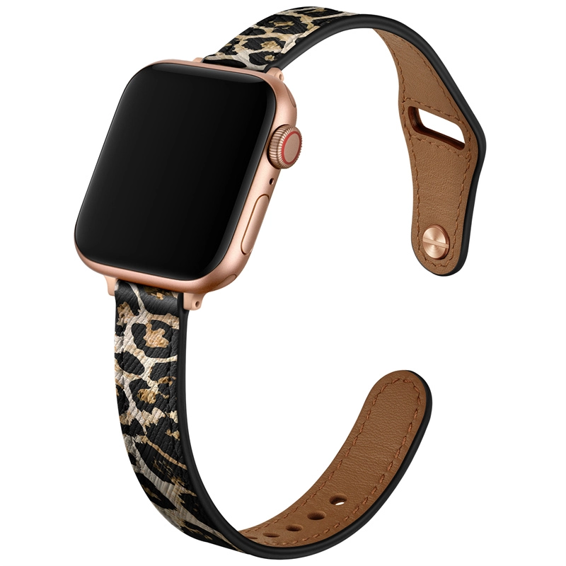 CBIW510 Top Grain Real Leather Watch Band para Apple Watch Ultra Series 8 7 SE 6 5 4 3