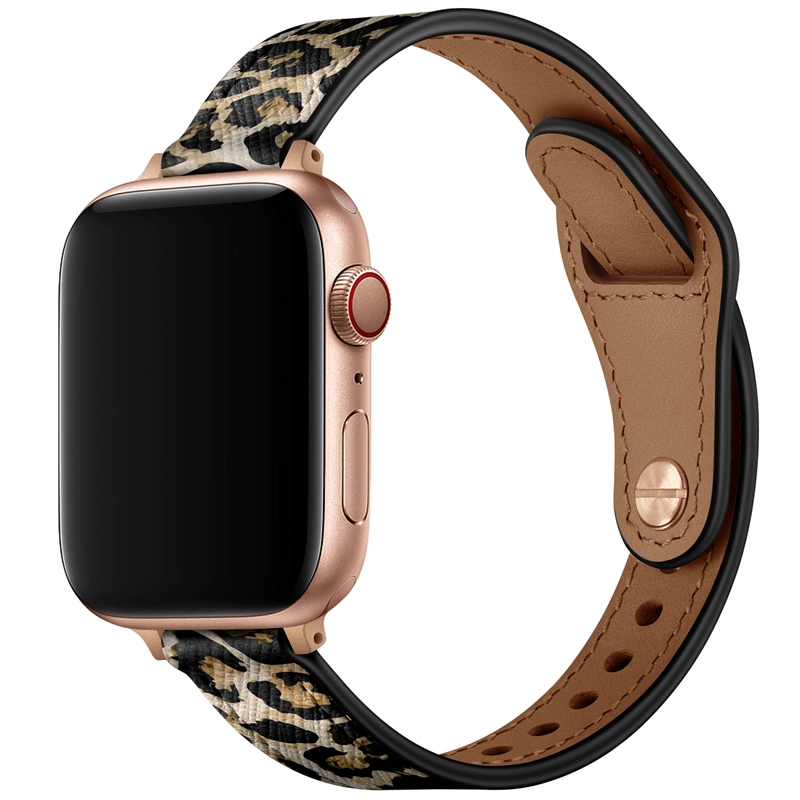 CBIW510 Top Grain Real Leather Watch Band para Apple Watch Ultra Series 8 7 SE 6 5 4 3