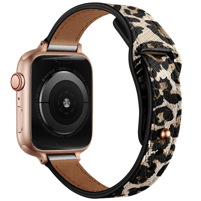 CBIW510 Top Grain Real Leather Watch Band para Apple Watch Ultra Series 8 7 SE 6 5 4 3