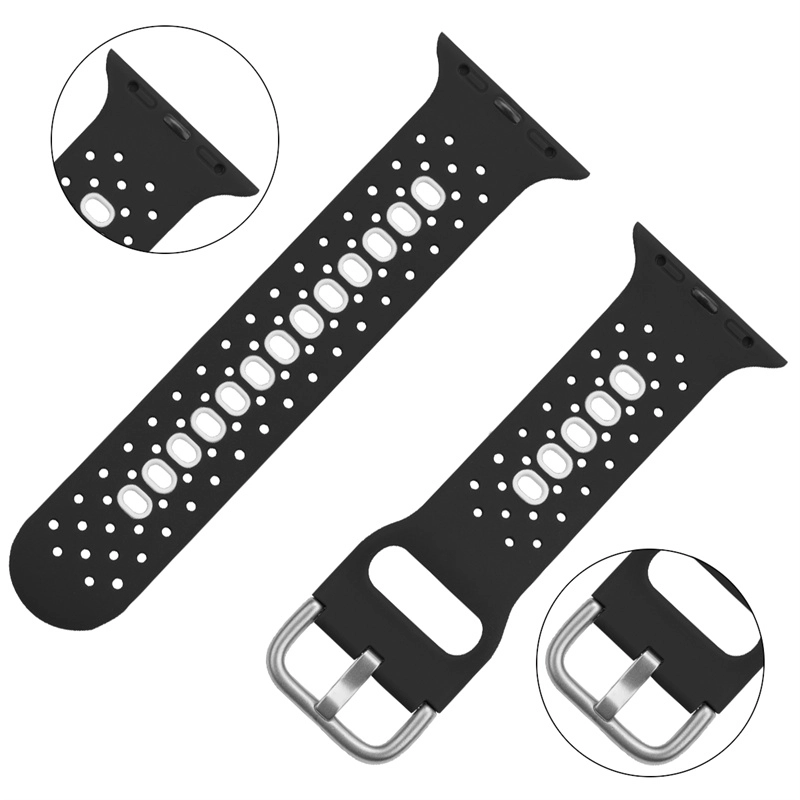 CBIW521 Banda di orologi in silicone traspirante a doppio colore per Apple Watch Ultra 49mm Series 8/7/6/5/4/3
