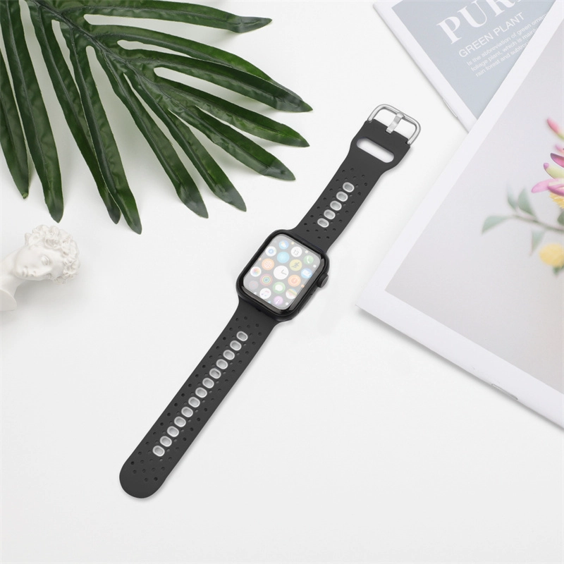 CBIW521 Banda di orologi in silicone traspirante a doppio colore per Apple Watch Ultra 49mm Series 8/7/6/5/4/3
