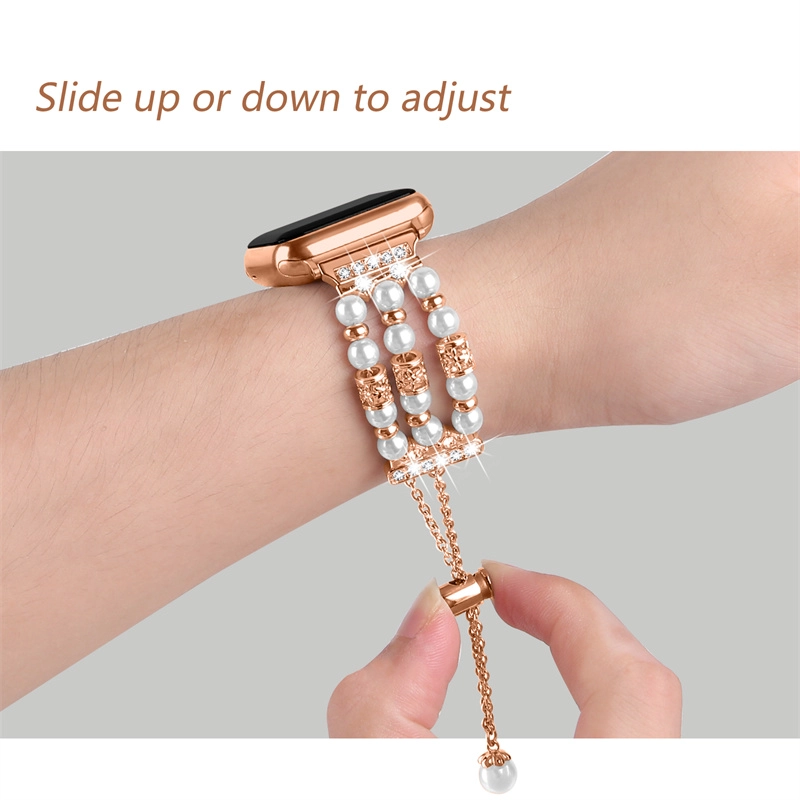 CBIW525 Fashion Jewelry Pearl Wrist Watch Bracciale per le fasce Apple Watchs Ultra 49mm Series 8 7 6 5 4 3