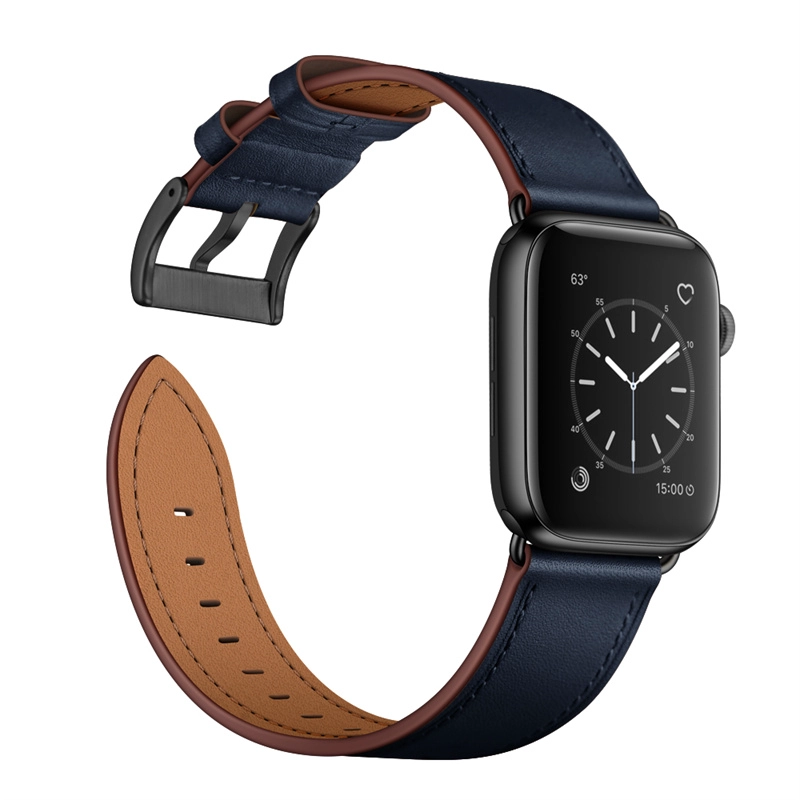 CBIW538 Banda de reloj de cuero genuino empresarial para Apple Watch Ultra Series 8 7 6 5 4 3