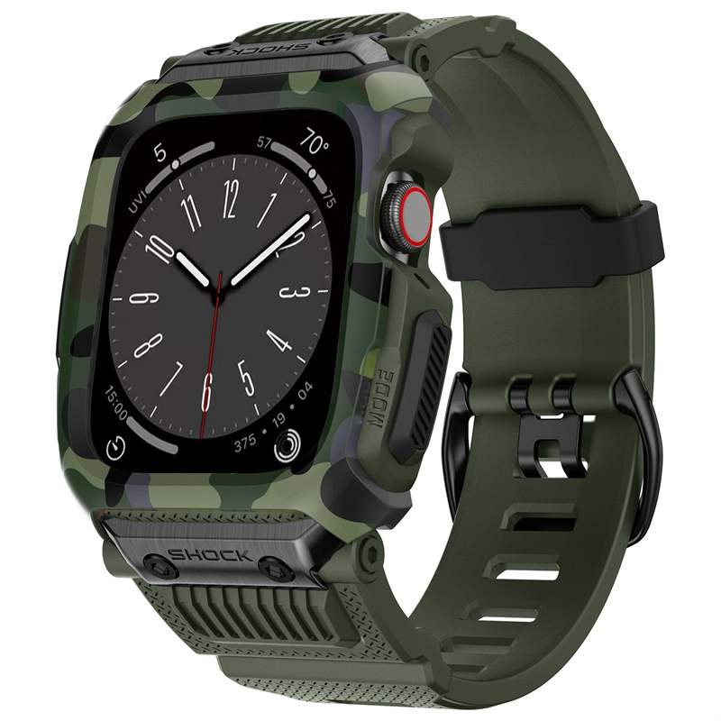 CBIW543 Sport Rugged TPU Watch Band y estuche para Apple Watch Series 8 7 6 5 4 3 42 mm 44 mm 45 mm