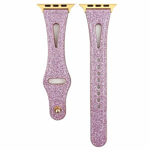 CBIW69-1 Bling Leather Watch Band for Apple Watch Series 1 2 3 4