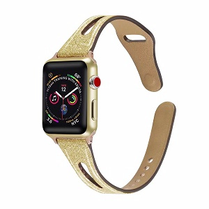 CBIW69-1 Bling Leather Watch Band for Apple Watch Series 1 2 3 4