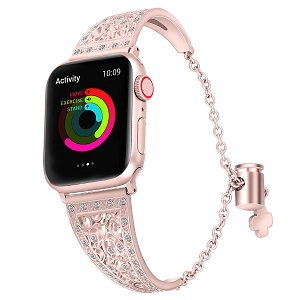 Bandas de reloj CBIW78 Dressy Diamond Cuff para Apple Watch 38mm 42mm 40mm 44mm