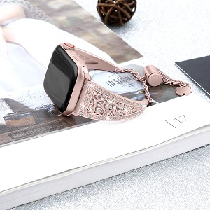 Bandas de reloj CBIW78 Dressy Diamond Cuff para Apple Watch 38mm 42mm 40mm 44mm