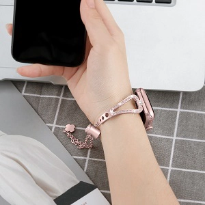 Appleの腕時計のためのCBIW83女性のダイヤモンドのラインストーンのステンレス鋼の時計バンド