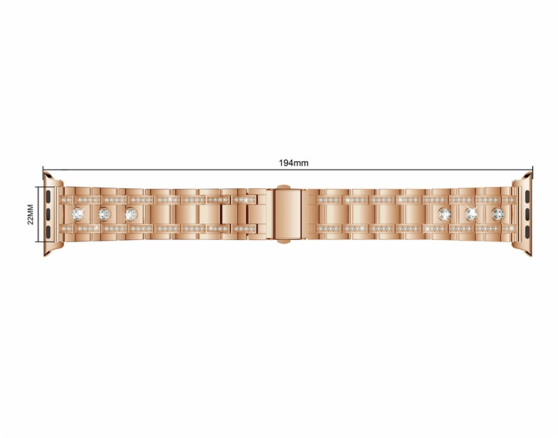 CBIW903 Apple Watch Moda Hombres Mujeres Cristal Acero inoxidable Band