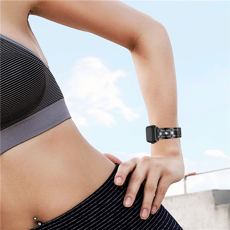 CBIW903 Apple Watch Moda Hombres Mujeres Cristal Acero inoxidable Band
