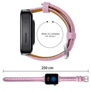 CBMU14 Bling Leather Watch Strap For Xiaomi mi Smart Watch