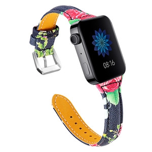 CBMU5 lederen horlogeband met bloemenprint voor Xiaomi smartwatch