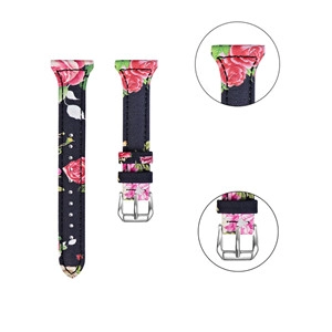 CBMU5 lederen horlogeband met bloemenprint voor Xiaomi smartwatch