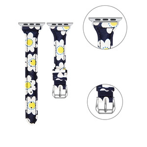 CBMU5 lederen horlogeband met bloemenprint voor Xiaomi smartwatch