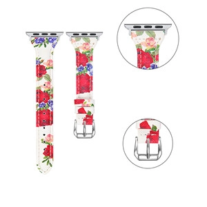 CBMU5 lederen horlogeband met bloemenprint voor Xiaomi smartwatch