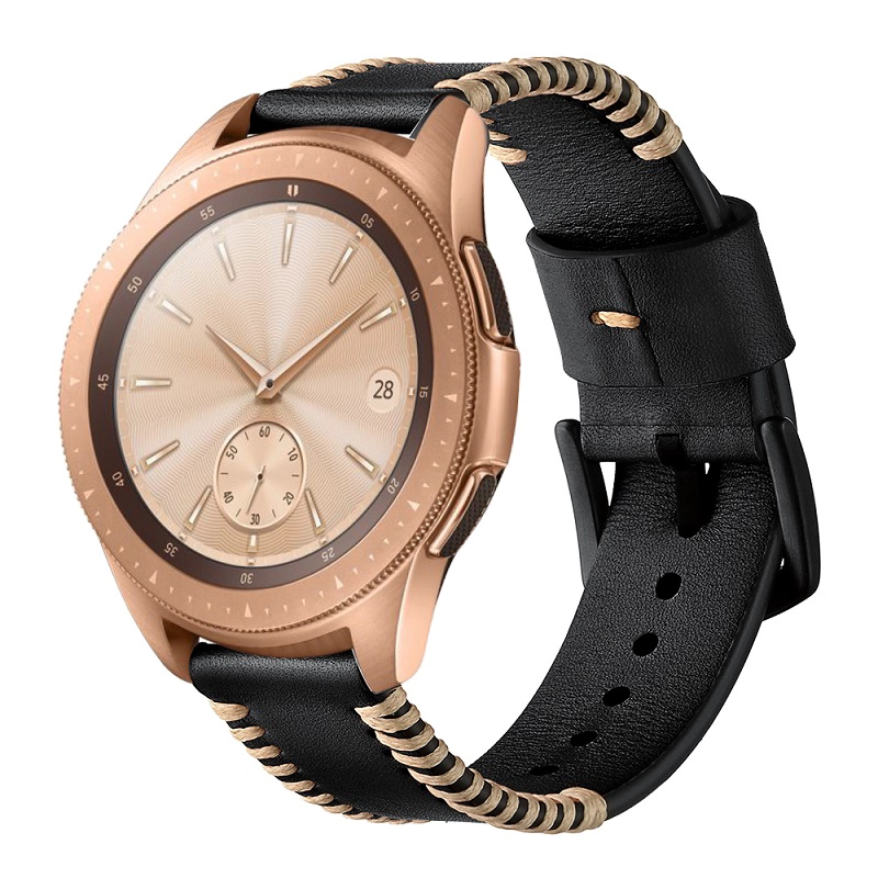 CBSG1022 Trendybay Fashion Full Grain Leather Replacement Strap For Samsung Galaxy Watch 42mm 46mm
