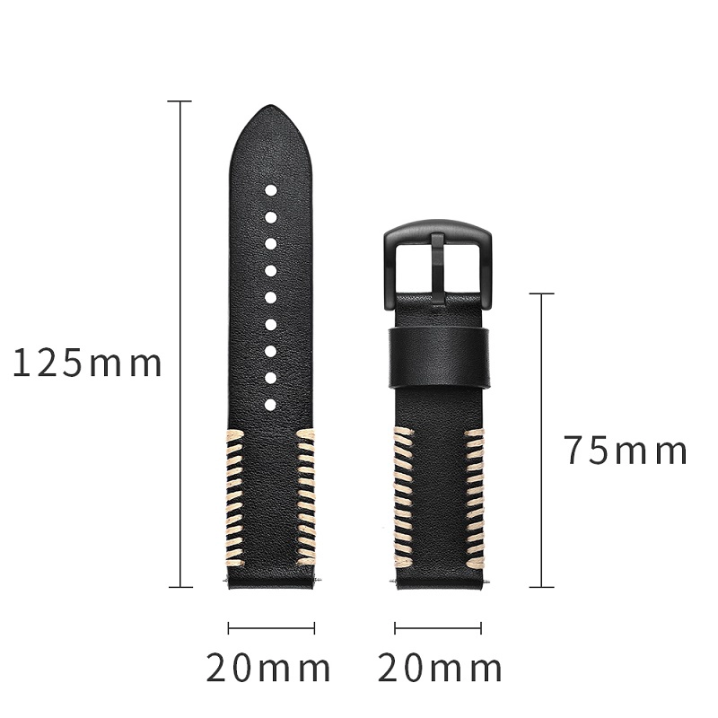 CBSG1022 Trendybay Fashion Full Grain Leather Replacement Strap For Samsung Galaxy Watch 42mm 46mm