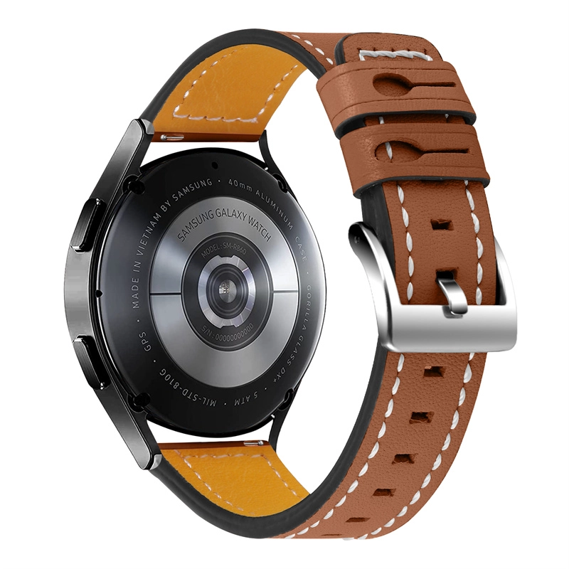CBSGW-02 TrendyBay Retro En cuir véritable bracelet de montre pour Samsung Galaxy Watch 4 Classic 42mm 46mm Montre4 40mm 44mm