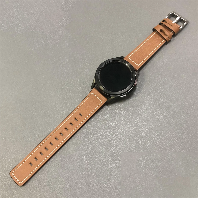 CBSGW-02 TrendyBay Retro En cuir véritable bracelet de montre pour Samsung Galaxy Watch 4 Classic 42mm 46mm Montre4 40mm 44mm