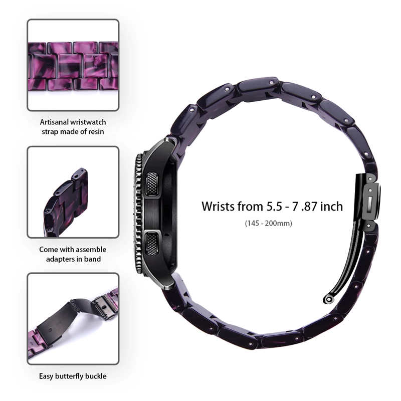 CBSGW-06 Colorful Resin Wrist Strap Watch Band For Samsung Galaxy Watch 5 Pro 40mm 44mm