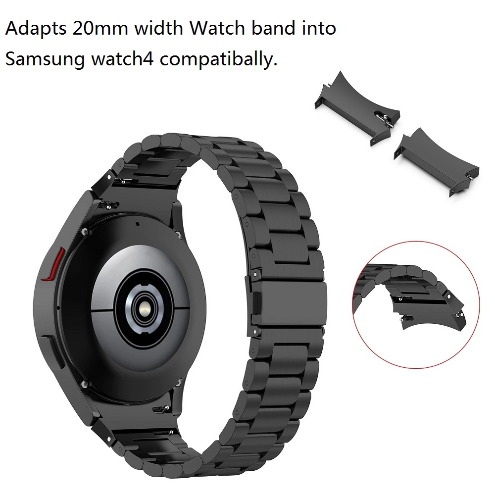 CBSGW-18 금속 스테인레스 스틸 커넥터 삼성 갤럭시 워치 4 44mm 40mm 42mm 46mm 용 20mm 시계 밴드 스트랩 어댑터