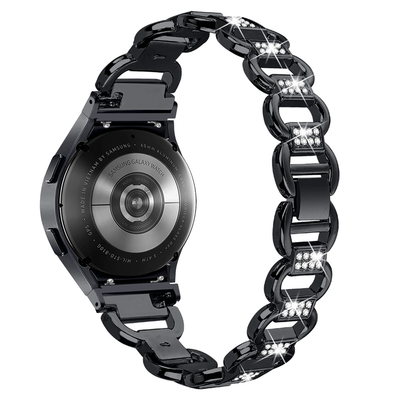 CBSGW-27 삼성 갤럭시 시계를위한 다이아몬드 금속 스트랩 밴드 4 클래식 42mm 46mm 시계 5 40mm 44mm