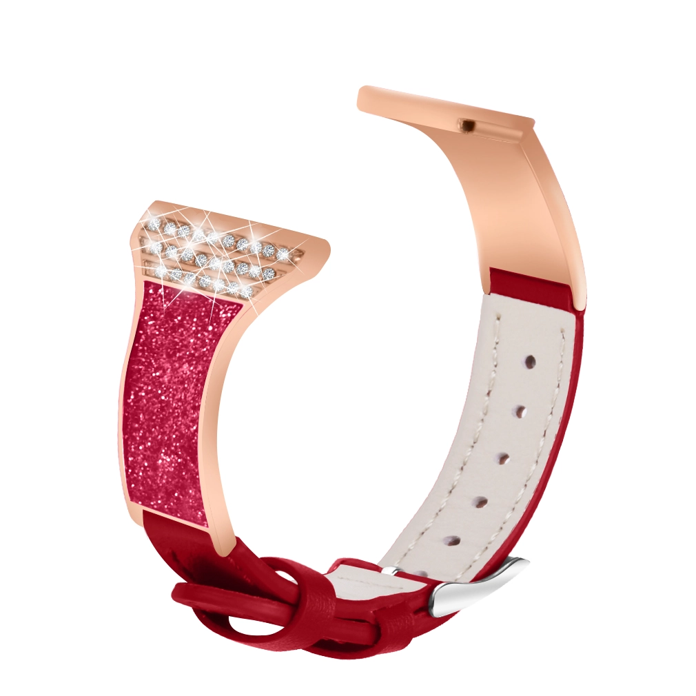 CBSW204 Fashion 22mm Diamond Ceramics Genuine Leather WatchBand For Samsung Smart Watch