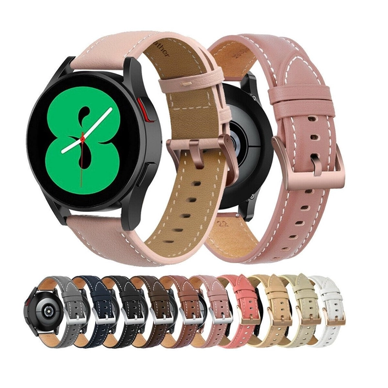 CBSW3-01 20mm Watch Band Leather Strap For Samsung Galaxy Watch 4 3 Active 46mm 42mm 44mm 40mm 41mm 45mm