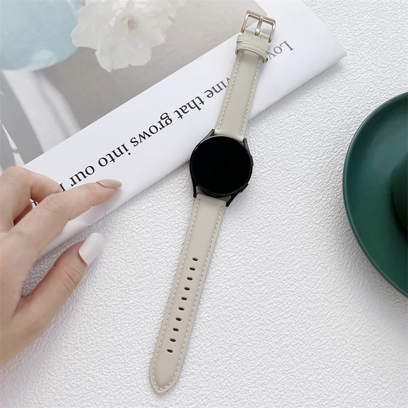 CBSW3-01 20mm Watch Band Leather Strap For Samsung Galaxy Watch 4 3 Active 46mm 42mm 44mm 40mm 41mm 45mm