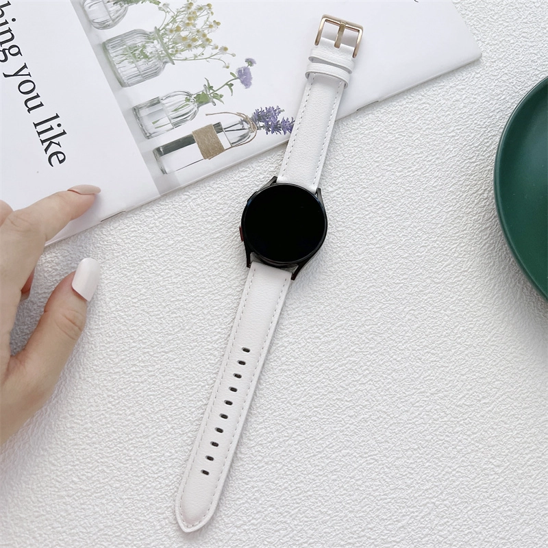 CBSW3-01 20mm Watch Band Leather Strap For Samsung Galaxy Watch 4 3 Active 46mm 42mm 44mm 40mm 41mm 45mm