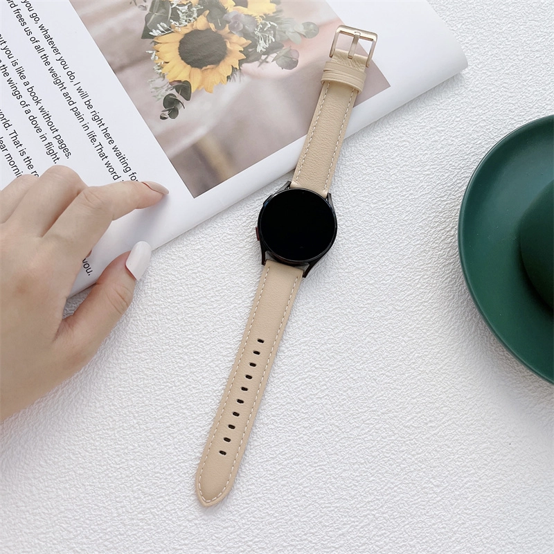 CBSW3-01 20mm Watch Band Leather Strap For Samsung Galaxy Watch 4 3 Active 46mm 42mm 44mm 40mm 41mm 45mm
