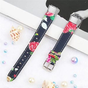 CBSW43 Blume gedruckt Leder Uhrenarmband für Samsung Galaxy Fit R370