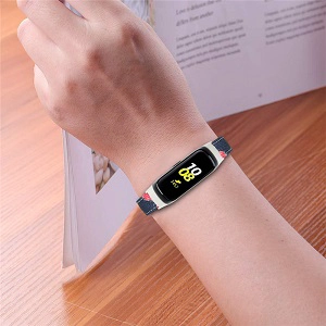 CBSW43 Blume gedruckt Leder Uhrenarmband für Samsung Galaxy Fit R370