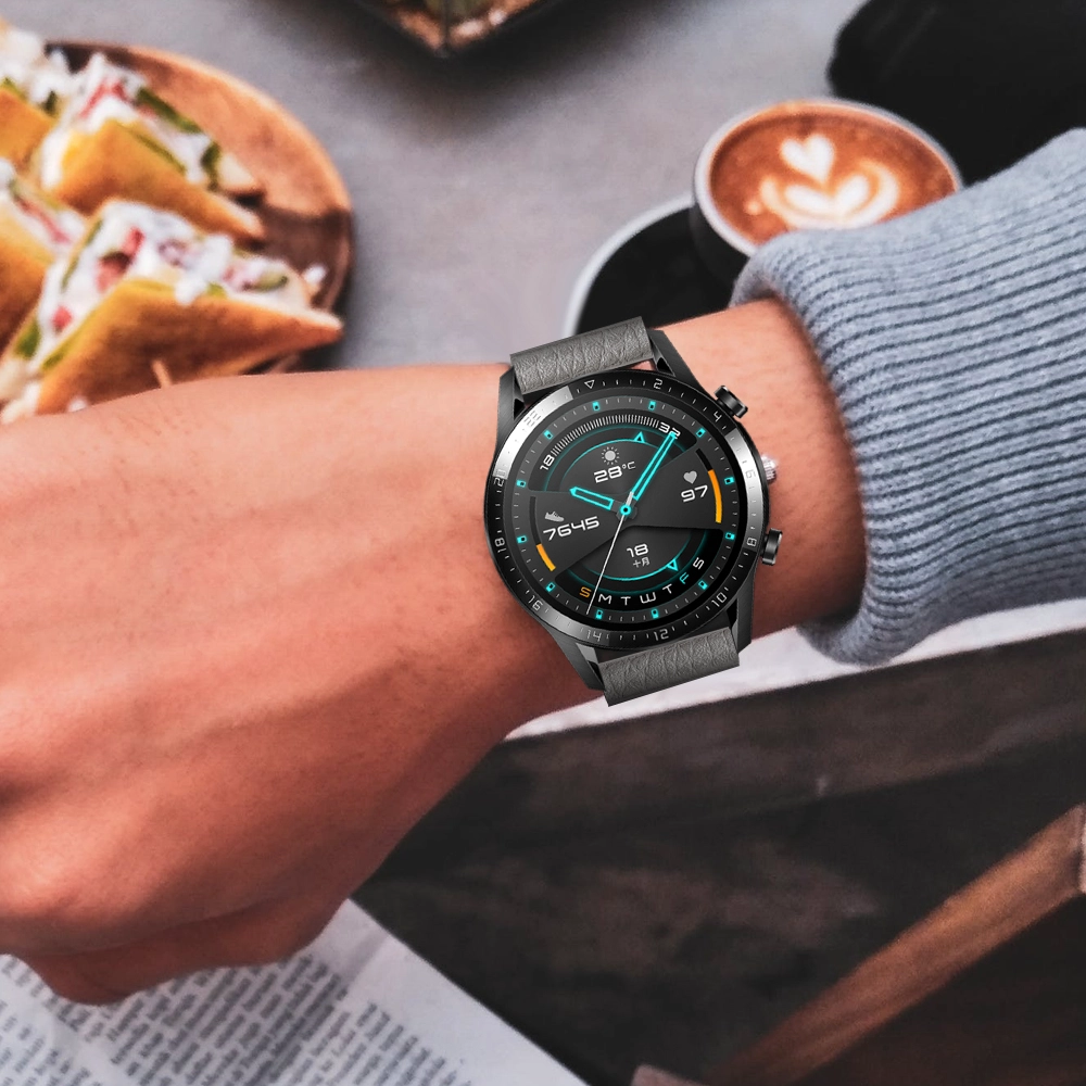 CBSW79 Banda de reloj de cuero genuino con bucle magnético de liberación rápida para Samsung Galaxy Watch3 45 mm 41 mm R850 R840