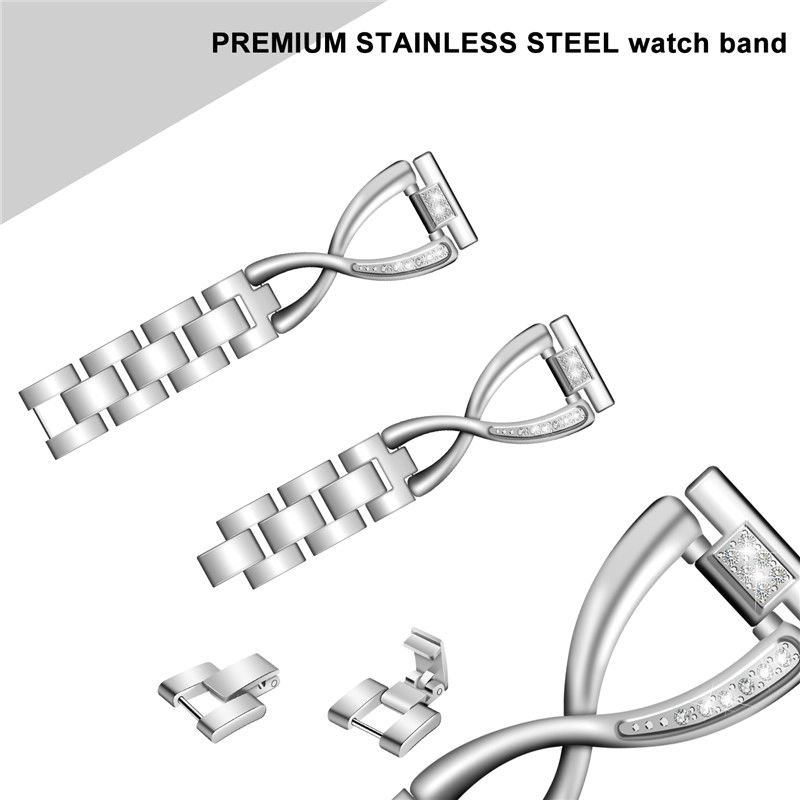 CBSW9401 Correa de reemplazo de diamante de Trendybay para joyería de acero inoxidable X-Link para Samsung Galaxy Watch