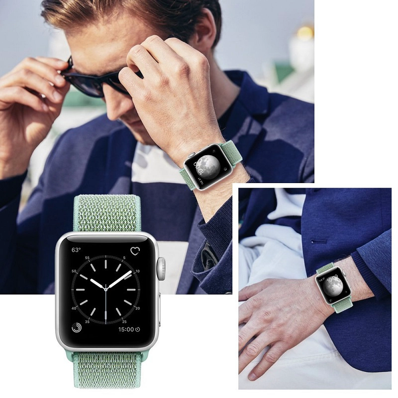 CBTN09 Apple İzle Için Dokuma Naylon Watch Band 44mm 40mm 42mm 38mm