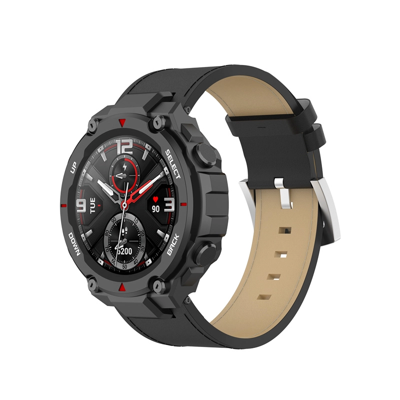 CBtr01 PU Skórzany pasek zegarkowy dla Huami Amazfit T-Rex Pro A1918 Inteligentny zegarek