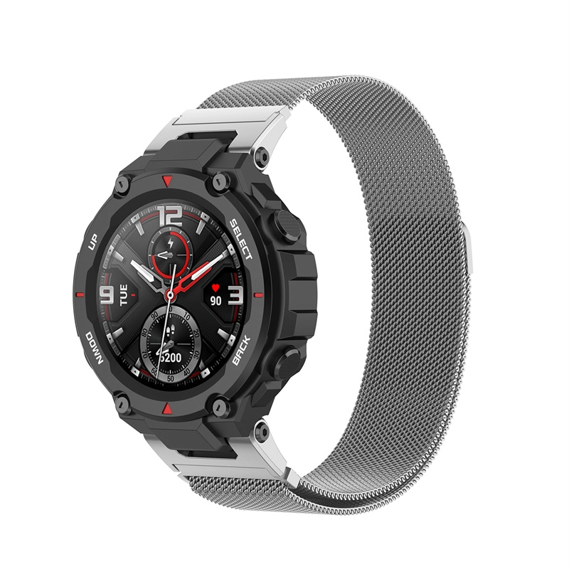 CBTR03クイックリリースミラネーズループステンレス鋼腕時計バンドXiaomi Amazfit T Rex ProのためのCorrea Strap A1918 Correa Strap