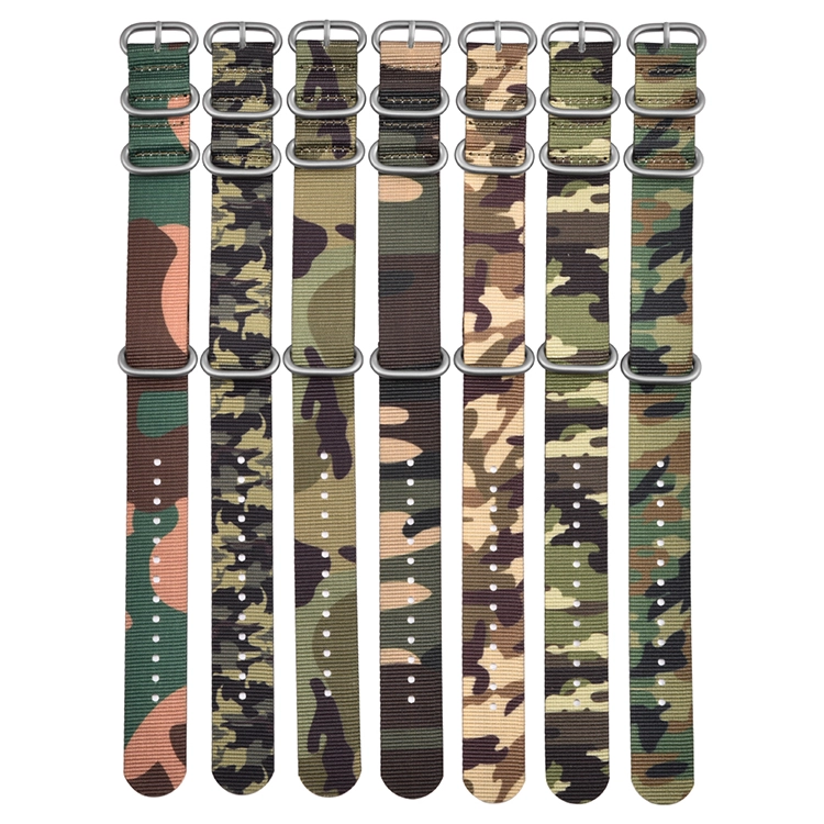 CBUS106 One Piece Military Army Camouflage Watch Belt Nylon Watch Band 20mm 22mm