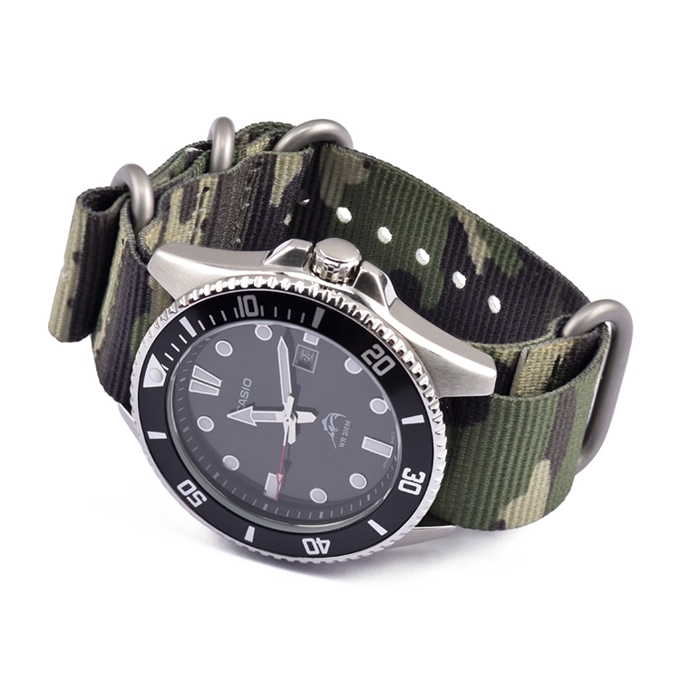 CBUS106 One Piece Military Army Camouflage Watch Belt Nylon Watch Band 20mm 22mm