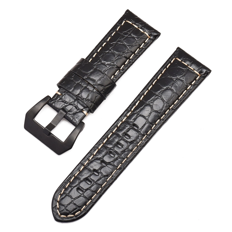 CBUS302-PDH3 Wholesale 22mm 24mm 26mm Black Brown Crocodile Pattern Genuine Leather Watch Strap