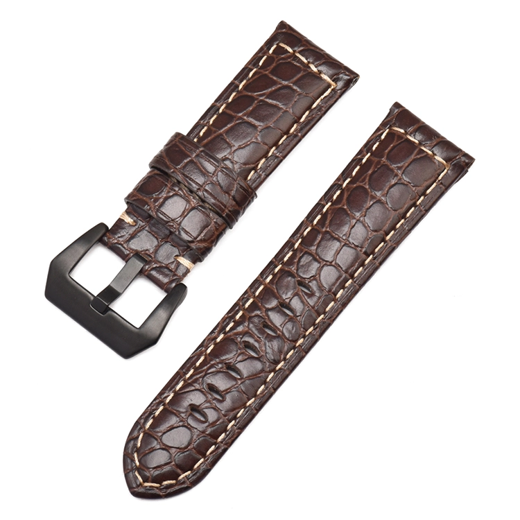 CBUS302-PDH3 Wholesale 22mm 24mm 26mm Black Brown Crocodile Pattern Genuine Leather Watch Strap