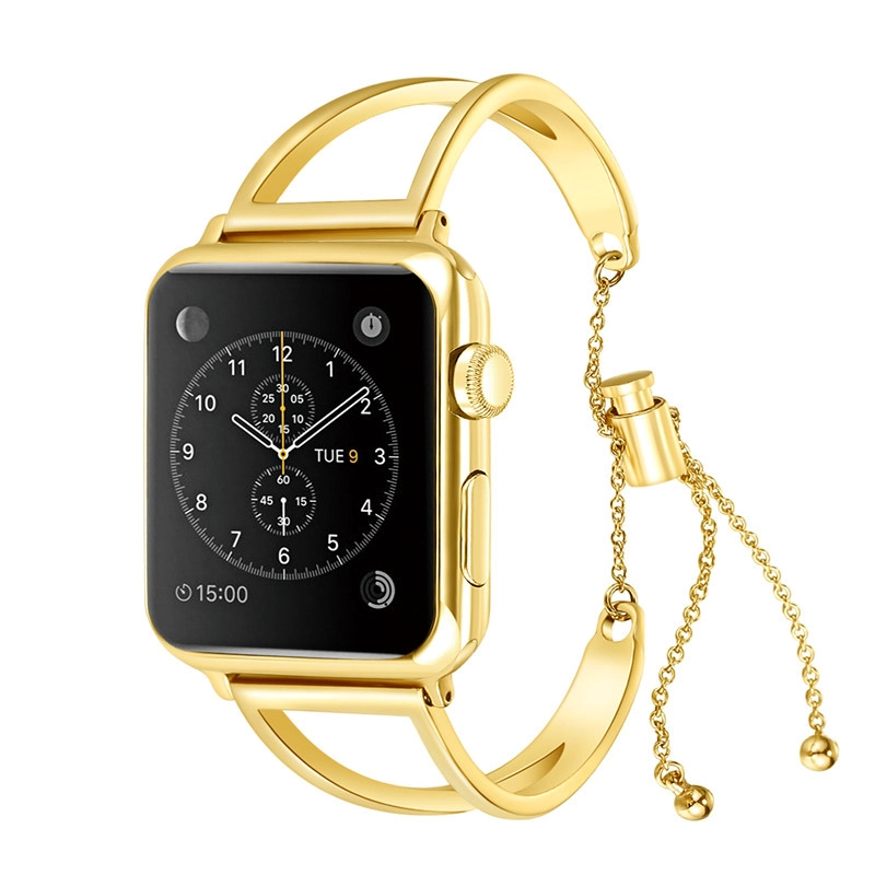 CBWB68 Trendybay correa de brazalete de metal ajustable para iWatch con colgante y borla