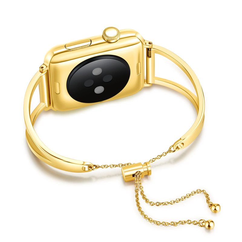 CBWB68 Trendybay correa de brazalete de metal ajustable para iWatch con colgante y borla